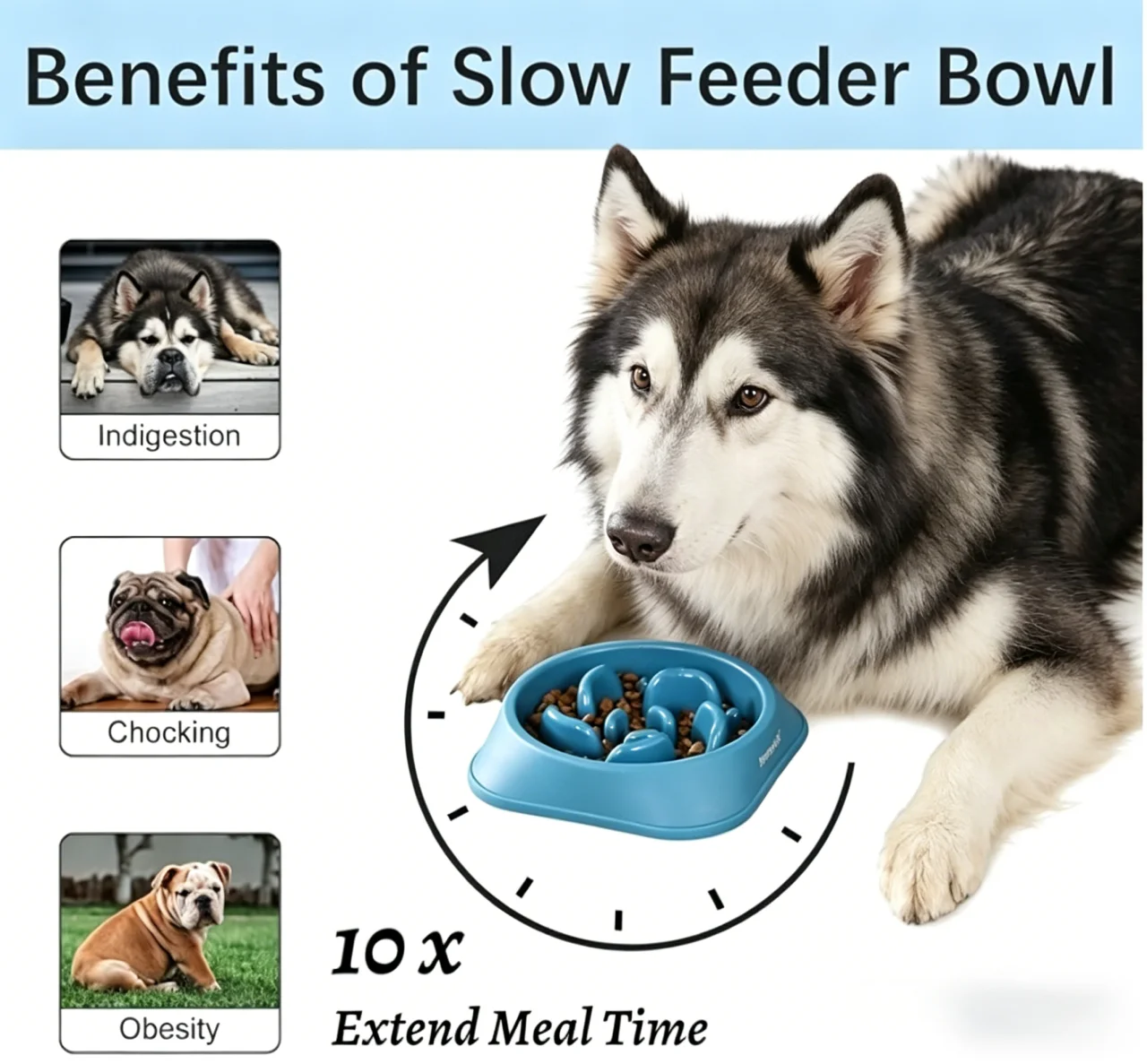 1 Anti-Choking Slow Feeder Dog Puzzle Bowl - Image 1